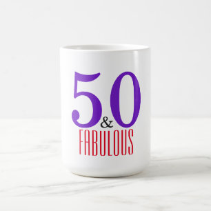 Mug 50 & Fabuleux Chic Typographie Féminine d'Annivers