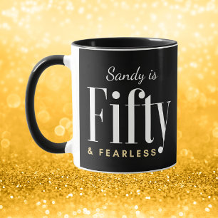 Mug 50 & Intrépide Élégant Moderne Noir Personnalisé