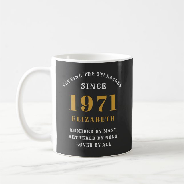 Mug 50e anniversaire 1971 Black Gold pour sa personnal (Gauche)