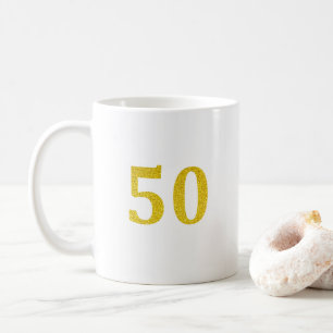 Mug 50e anniversaire 50 Cinquante cinquantième or Part