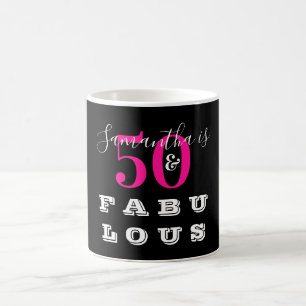 Mug 50e anniversaire 50 fabuleux Anniversaire rose cha