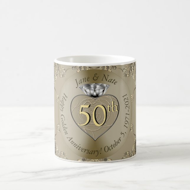 Mug 50e anniversaire du Mariage Diamond Heart Butterfl (Centre)