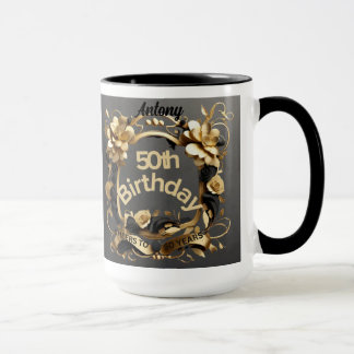 Mug 50e anniversaire Elegant Chic encourage à 50 ans
