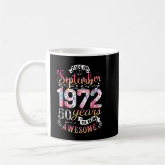 Mug 50e anniversaire Fleurs Cadeau pour les femmes née