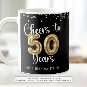 Mug 50e anniversaire Soeurs à 50 ans Black Gold
