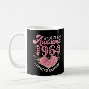 Mug 58 Ans Rose Vintage 1964 Don anniversaire 58e Nais
