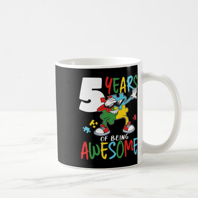 Mug 5 Anniversaire Autiste Garçon Fille Autisme Aware (Droite)