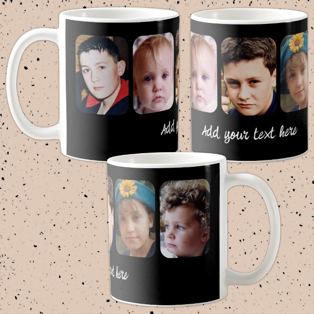 Mug 5 photo collage add text black (Créateur téléchargé)