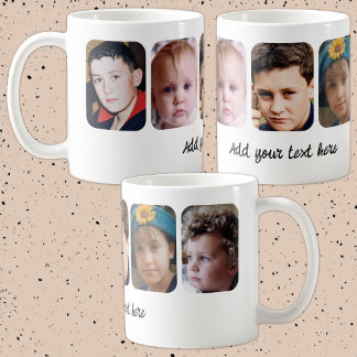 Mug 5 photo collage add text white