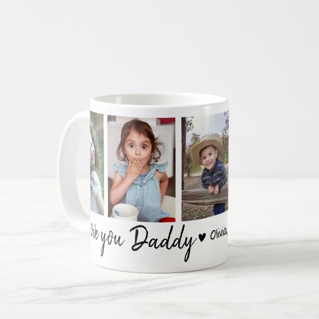 Mug 5 Photo Love You Papa Happy Fête des pères 2023 (Devant gauche)