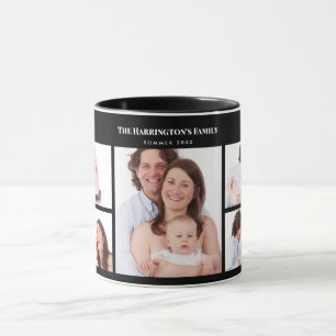 Mug 5 sections Photo personnalisée Simple cadre noir é