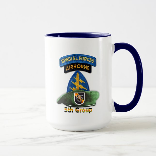 Mug 5e Groupe des forces spéciales Berets verts Vis SF (Droite)