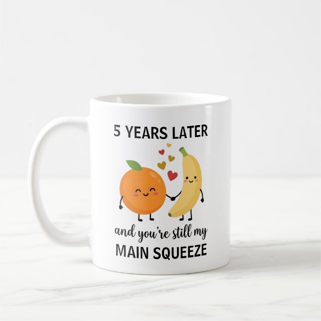 Mug 5th Anniversary Coffee Cup Fruit Anniversary (Gauche)