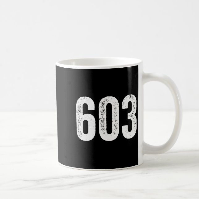 Mug 603 Distressed New Hampshire Area Code  (Droite)