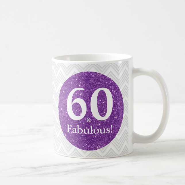 Mug 60 & Fabuleux ! Parties scintillant pourpre Soixan (Droite)