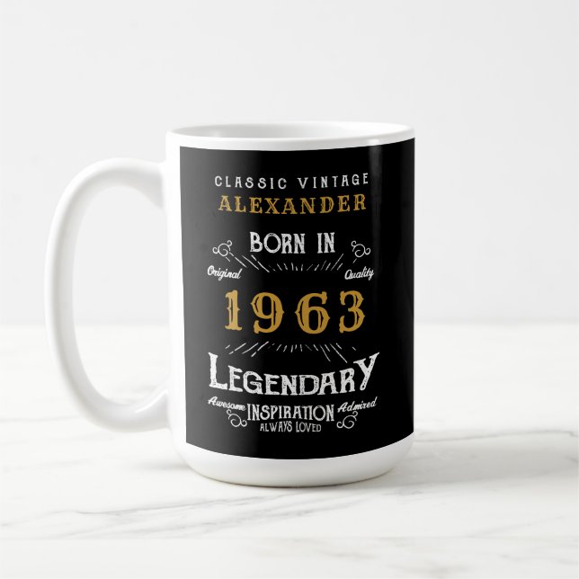 Mug 60e anniversaire 1963 Ajouter votre nom Légendaire (Gauche)