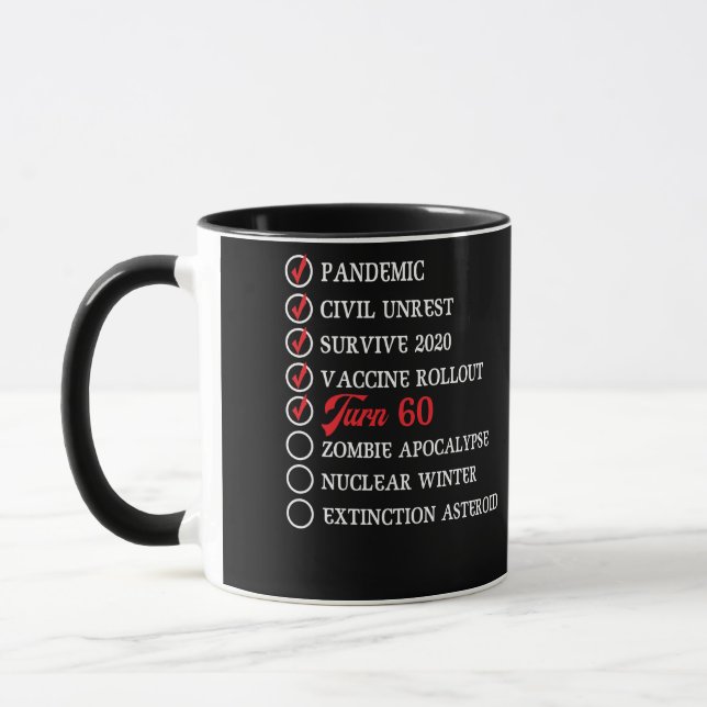 Mug 60e anniversaire 60 ans 1962 2022 Quarantaine (Gauche)