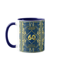 60e anniversaire Art Déco Gold Blue Great Gatsby