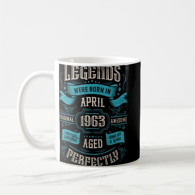 Mug 60e anniversaire Légendes sont nés en avril 1963 (Gauche)