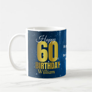 Mug 60e anniversaire Typographie de l'espace bleu