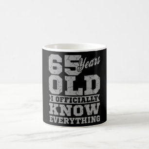 Mug 65 ANS Âgé 65 Anniversaire Cadeau Papa sait tout