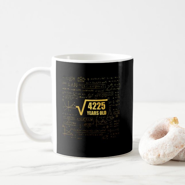 Mug 65e anniversaire racine Carré de 4225 65 ans (Avec donut)