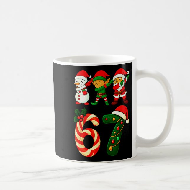 Mug 67 Christmas Dabbing Santa Elf Snowman Funny Six S (Droite)