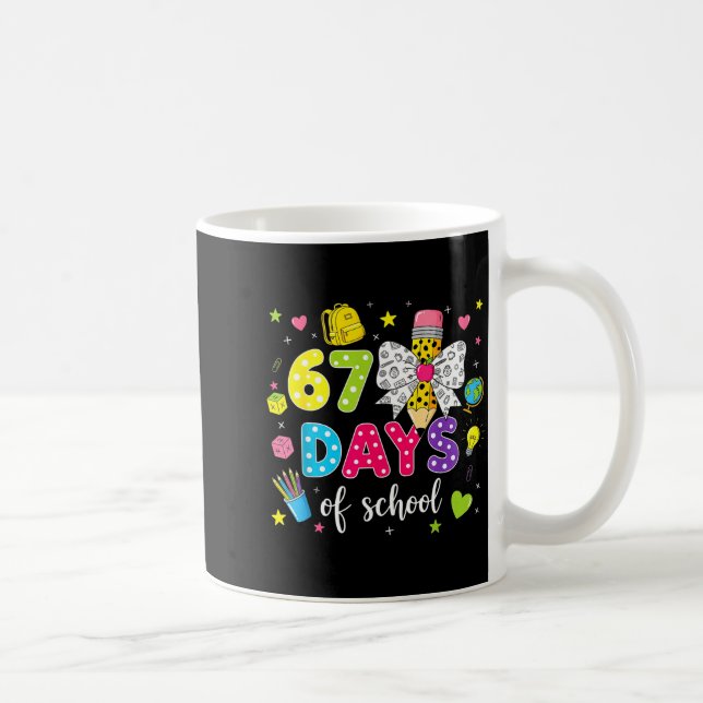 Mug 67 Days Of School Girls Coquette Bow Pencil 67 Day (Droite)