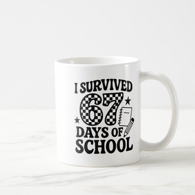 Mug 67 Days Of School Groovy Checkered  (Droite)