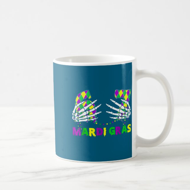 Mug 67 Mardi Gras Skeleton Hands Fleur De Lis 6 7 Meme (Droite)