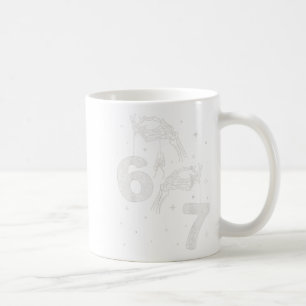 Mug 67 Meme Main de squelette drôle Halloween Six Sept