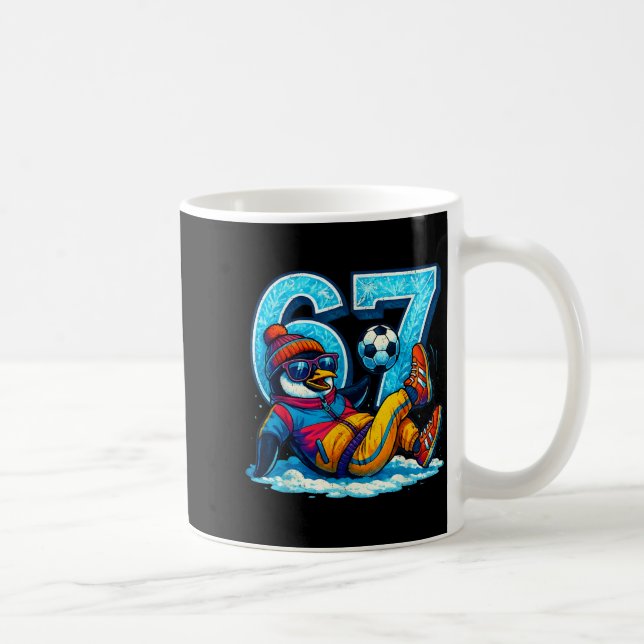 Mug 67 Penguin Soccer Funny Winter Meme Gift  (Droite)