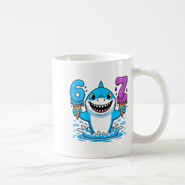 Mug 67 Shark Six Seven Ice Cream Drip Funny Gen Alpha  (Droite)