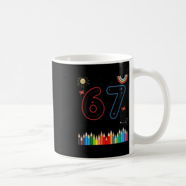 Mug 67 Tracing Funny Meme Enseignants d'école élémenta (Droite)