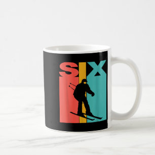 Mug 6e anniversaire Retro Ski 6 ans Garçons Anniversai