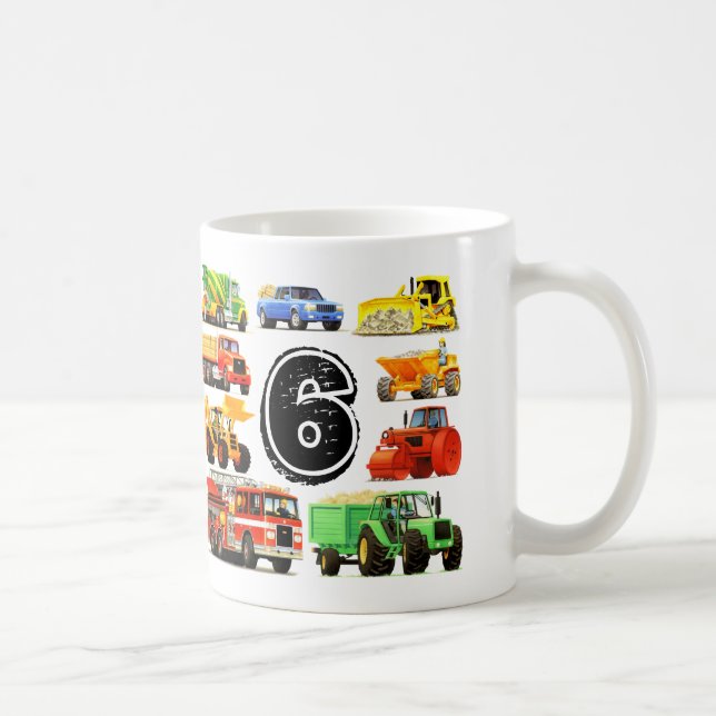 Mug 6ème anniversaire de grands camions (Droite)
