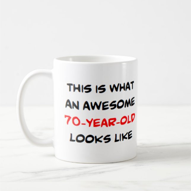 Mug 70 ans, génial (Gauche)