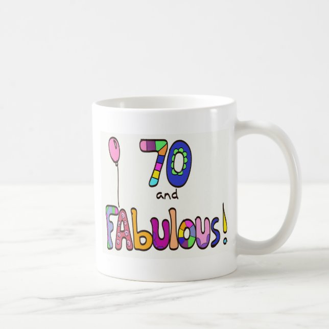Mug 70 et soixante-dixième anniversaire fabuleux (Droite)