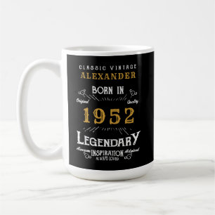 Mug 70e anniversaire 1952 Nom Legendary Black Gold Gra