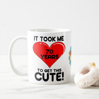 Mug 70e anniversaire Coeur mûr personnalisé âgé de 70 