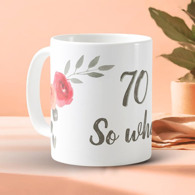 Mug 70e anniversaire Inspirational Watercolor Floral (Créateur téléchargé)