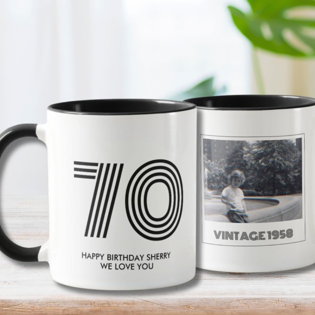 Mug 70e fête d'anniversaire Favoriser l'année Vintage  (70th birthday mug)