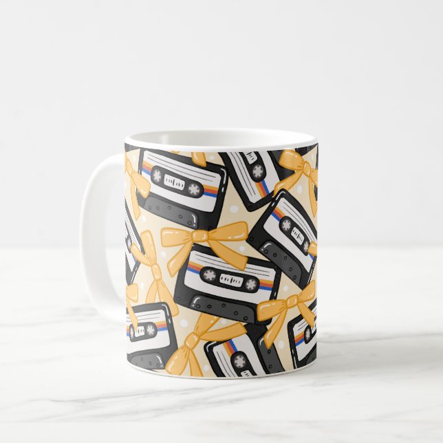 Mug 70s 80s 90s Retro Cassette Tape Music (Devant gauche)