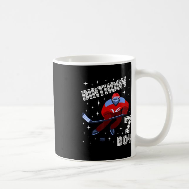 Mug 7e anniversaire Garçon Hockey sur glace 7 ans amus (Droite)