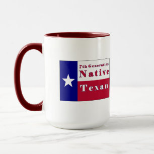 Mug 7ème Drapeau texan indigène de génération
