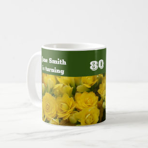 Mug 80e anniversaire Bright Yellow Flower Photo Floral