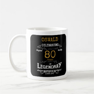 Mug 80e anniversaire Légendaire Black Gold Retro