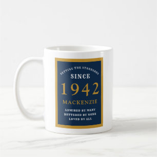 Mug 80e anniversaire personnalisé 1942 Elégant Blue Go