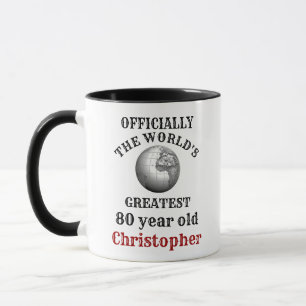 Mug 80th Birthday Greatest 80 year old Ajouter Votre N