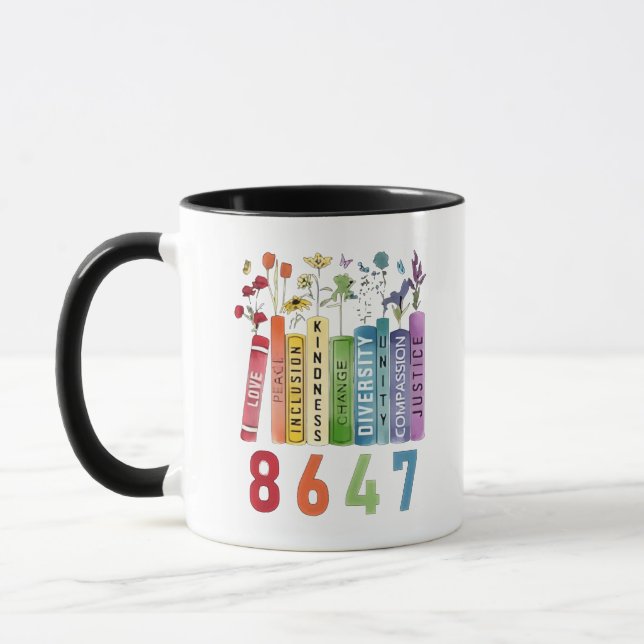 Mug 8647 Subtle Anti Trump Anti MAGA 86 47 Floral LGBT (Gauche)